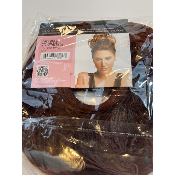 Wow Luxhair Tousled Twist Daisy Fuentes Dark Red Brown Blend Rooted Dark - Picture 2 of 5